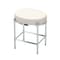 Gatco Oval White Leather Vanity Stool Chrome 1358 - alternate 1