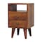 Homeroots 20" Brown Solid Wood Square Two Drawer Nightstand 651577 - alternate 3
