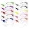Bison Life Safety Glasses, Anti-Scratch, Clear Lens Assorted Color Temple Lens, Frameless, 12 PK BLSH-ESCR-CLLCT-SGA-12 - alternate 1