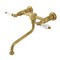 Kingston Brass Double-Handle Wall Mount Bathroom Faucet, Brushed Brass KS1217WLL - alternate 1