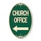 Signmission Church Office, 12 Inch X 18 Inch Architectural Oval, Heavy Gauge Aluminum A-OV-G-1218-24274 - alternate 1