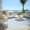Homeroots 8' Sky Blue And Ivory Round Floral Washable Indoor Outdoor Area Rug 594661 - alternate 2