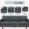 Leisuremod Chester Modern Leather Sofa with Birch Wood Base, Grey CS83GR-L - alternate 2