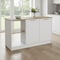 Homeroots White and Brown 59in Kitchen Island With Storage 477876 - alternate 2