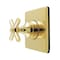 Kingston Brass Single-Handle Six-Way Diverter Valve with Square Trim Kit, Polished Brass KS4042EX - alternate 1