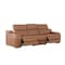 Homeroots 103" Chestnut Italian Leather Reclining USB Sofa 632887 - alternate 3
