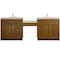 James Martin Vanities Bellshire 96" Dual Vanity Set with 24" Make-Up Counter, Honey Oak w/3 cm Tajnar Eclos Top 660-VMC96-HNO-3TJR - alternate 1