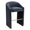 Homeroots 30" Gray And Gold Velvet And Steel Low Back Bar Height Bar Chair 555697 - alternate 2