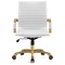 Leisuremod Harris Faux Leather Office Chair with Gold Frame, White HOG19WL - alternate 3