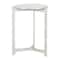 Homeroots 25" White And Silver Marble And Aluminum Round Cross Legs End Table 576794 - alternate 1