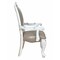 Homeroots Gray and White Upholstered Faux Leather And Solid Wood King Louis Back Dining Arm Chairs, 2PK 573422 - alternate 2