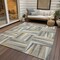 Homeroots 3' X 5' Beige Gray And Ivory Geometric Washable Indoor Outdoor Area Rug 598232 - alternate 2