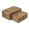 Homeroots Set of Two Natural Solid Wood And Fabric Box With Lid, 2PK 489347 - alternate 1