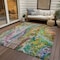 Homeroots 3' X 5' Green Gold And White Abstract Washable Indoor Outdoor Area Rug 577938 - alternate 2