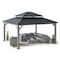 Sunjoy Archwood 13 ft. x 15 ft. Cedar Framed Gazebo with Black Steel 2-tier Hip Roof Hard Top A102007771 - alternate 1