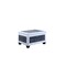 Homeroots 24in White and Black Upholstered Faux Leather Bench with Flip top 469417 - alternate 1