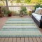 Homeroots 10' X 14' Pale Aqua And Lime Green Striped Washable Indoor Outdoor Area Rug 632244 - alternate 2