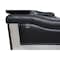 Homeroots 73in Black and Silver Italian Leather Loveseat 720505 - alternate 2