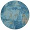 Homeroots 8' Teal Blue And Gray Round Abstract Washable Indoor Outdoor Area Rug 596892 - alternate 2
