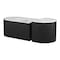 Homeroots Set of Two Black And White Wood And Faux Marble Oval Drum Bunching Coffee Tables 576838 - alternate 3