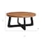 Homeroots 39" Brown and Black Solid Wood And Iron Round Cross Legs Coffee Table 661258 - alternate 4