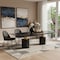 Homeroots 180" Black and Gold Marble and Steel Double Pedestal Base Dining Table 722447 - alternate 2