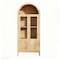 Homeroots 71in Natural Arched Accent Cabinet With Two Glass Panel Doors 712237 - alternate 3