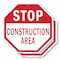 Signmission Stop Construction Area, 6 inch X 6 inch, Plastic Sign, 2PK OC-P-2PACK-6-43 - alternate 1