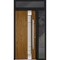 Vdomdoors Steel Door Deux 1713 Natural Oak Sidelight and Transom Black Window Stainless Inserts Single Modern DEUX1713EXD-OAKB-W36+12 x H80+16-Left-hand Inswing - alternate 1