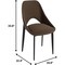 Leisuremod Amalfi Modern Dining Chair - Upholstered Accent Side Chair, Metal Legs, 4PK AC48DBR4 - alternate 3