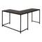 Homeroots 58" Espresso and Black L Shape Computer Desk 489984 - alternate 2