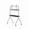 Homeroots 50in Black And Silver Stainless Steel Open Shelving Rolling TV Stand 698914 - alternate 1