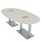 Skutchi Designs Boval Conference Table With Power, 48 in W, 96 in L, Ivory HAR-BOVL-48X96-DOU-K458-ESIL - alternate 1