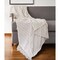 Homeroots 50" X 60" White And Brown Cotton Blend Woven Striped Throw Blanket with Fringe 548879 - alternate 2