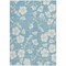 Homeroots 3' X 5' Sky Blue And Ivory Floral Washable Indoor Outdoor Area Rug 599922 - alternate 2