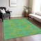 Homeroots 9' X 12' Green And Aqua Geometric Washable Indoor Outdoor Area Rug 598738 - alternate 2