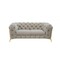 Homeroots Glam 74in Beige Velvet And Gold Loveseat 480897 - alternate 1