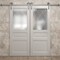 Sartodoors Modern Double Barn Door 64 x 96 inches, Ego 5011 Painted White Oak, 13FT Silver Rail Track Set, S EGO5011DB-S-PWO-6496 - alternate 2