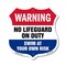 Signmission Pool Warning Shield Sign No Lifeguard On, 18 Inch X 18 Inch, Plastic Sign SHI-P-18-432 - alternate 1