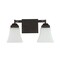 Jonathan Y Staunton 15" 2-Light Farmhouse Cottage Metal LED Vanity Light w/Frosted Glass Shades, Oil Rubbed Bron JYL7523A - alternate 3