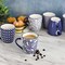 Elama Declan 6 Piece 12 Ounce Assorted Design Stoneware Mug Set in Blue and White ELM-DECLAN - alternate 4