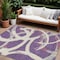 Homeroots 10' X 14' Purple Ivory And Gray Abstract Washable Indoor Outdoor Area Rug 599159 - alternate 1