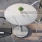 Flash Furniture 31.25" Round Outdoor Tabletop, White Faux Marble, Seamless Surface Technology, 18" Round Silver Base ST-RD31-WHMAR-TR18S-GG - alternate 4