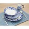 Homeroots Blue and White Sixteen Piece Round Floral Ceramic Service For Four Dinnerware Set 534542 - alternate 2
