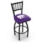 Holland Bar Stool Co 36" Blk Wrinkle Kansas State Swivel Bar Stool, Jailhouse Back L01836KnsasS - alternate 1