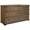 Homeroots 70" Brown and Black Solid Wood Seven Drawer Triple Dresser 524539 - alternate 1