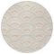 Homeroots 8' Linen Orange And Ivory Round Geometric Washable Indoor Outdoor Area Rug 615202 - alternate 2