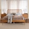 Baxton Studio Lucera Mid-Century Oak Brown Queen Size 3-Piece Bobbin Bedroom Set 257-14017-14123-14123-ZORO - alternate 2