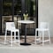 Homeroots Set of Four 26" White Heavy Duty Plastic Low Back Outdoor Counter Height Bar Chairs 565357 - alternate 2