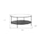 Homeroots 36" Black Glass And Steel Round Coffee Table With Shelf 520958 - alternate 4